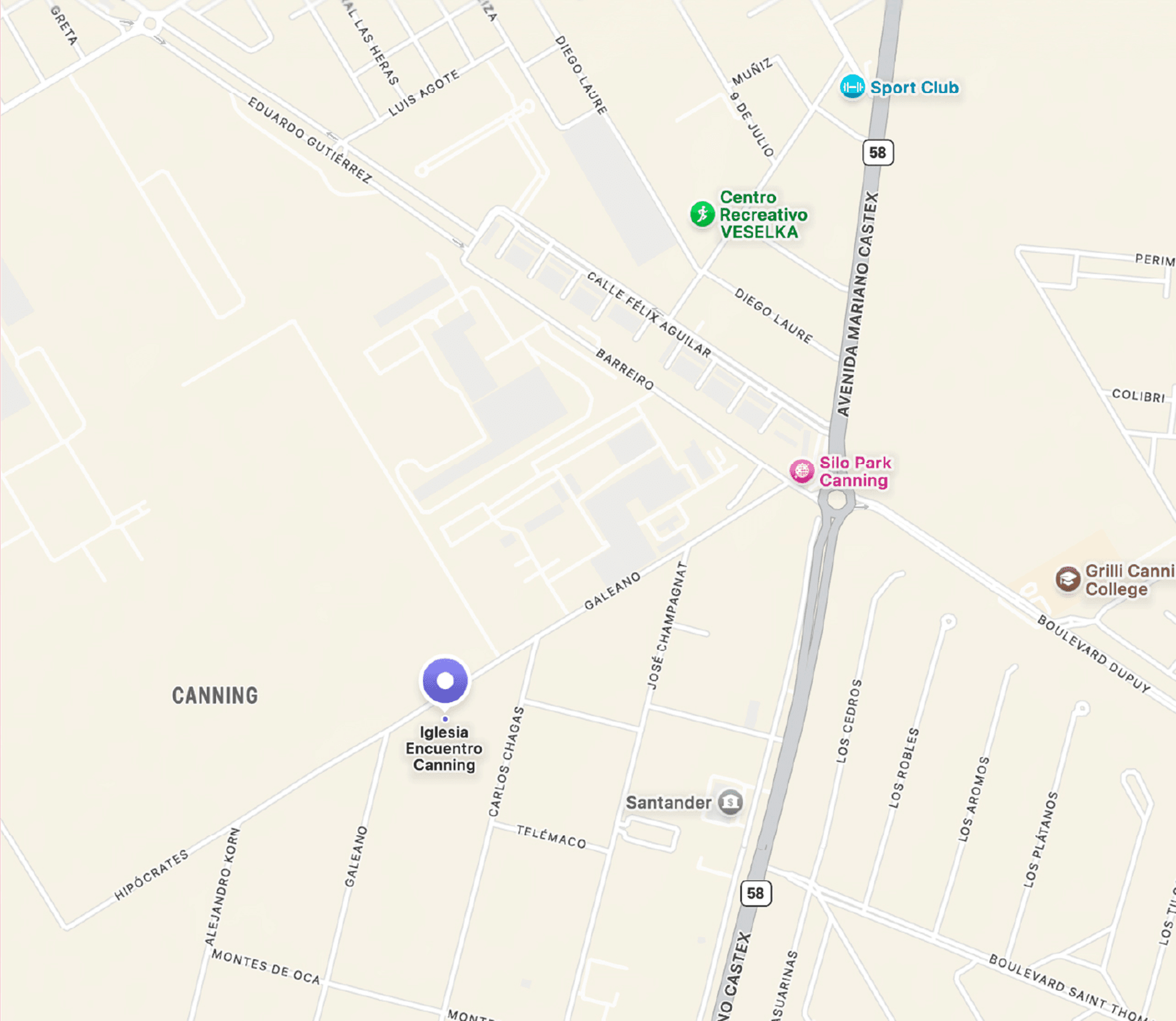 Mapa — Iglesia Encuentro Canning
